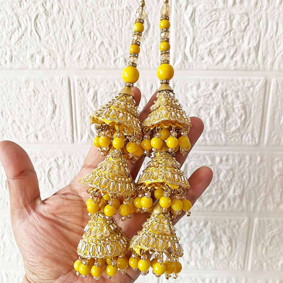 Handmade 3 layer Latkan Tassel Set of 2 for Saree Pallu, Blouse, Suits, Dupatta, Lehenga