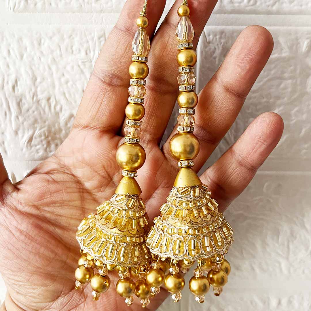 Handmade cone nalki Latkan Tassel Set of 2 for Saree Pallu, Blouse, Suits, Dupatta, Lehenga