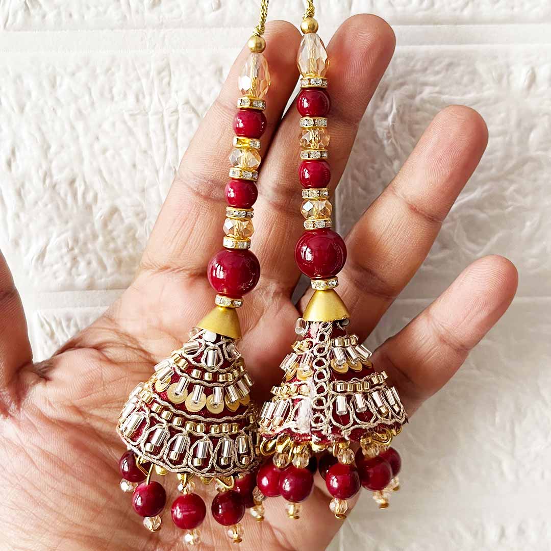 Handmade cone nalki Latkan Tassel Set of 2 for Saree Pallu, Blouse, Suits, Dupatta, Lehenga