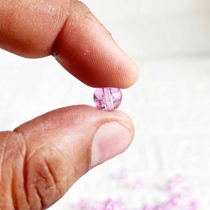 Purple Color Sparkle Glass Beads for Bracelet, Jewellery Making Kit 100pc | 8mm