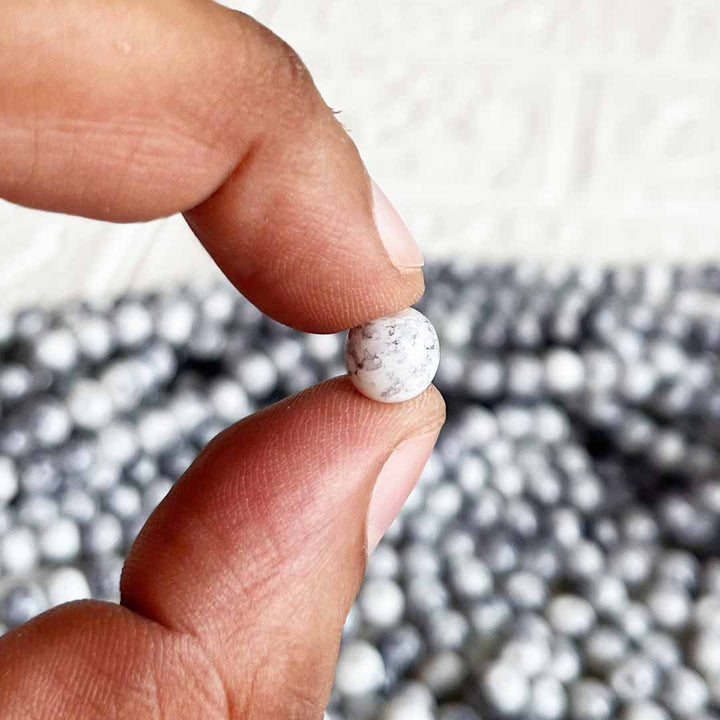 White Color Marbel Glass Beads for Bracelet, Jewellery Making Kit 100pc | 8mm