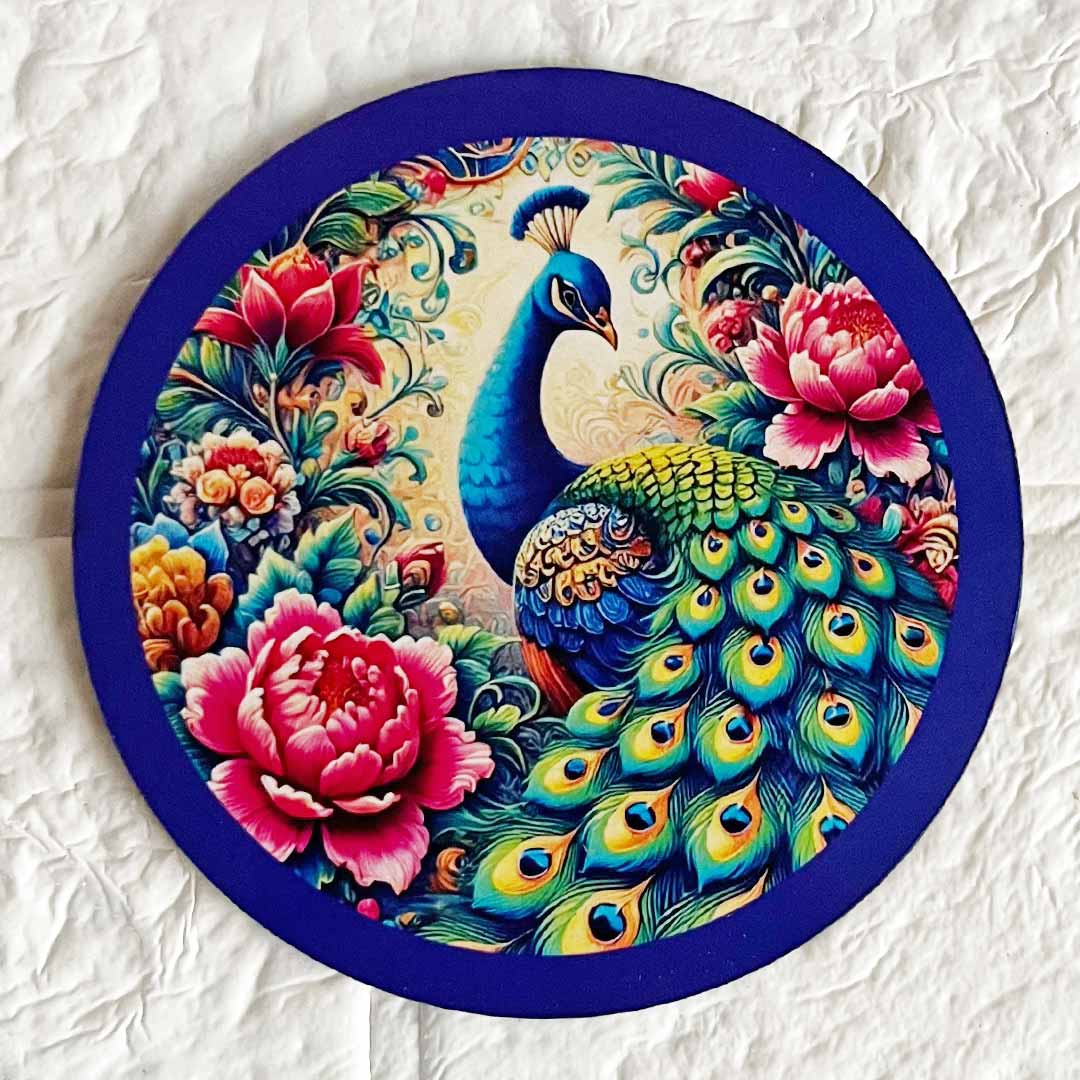 Round Peacock Cutout Pack of 10 For Wall Hanging Decoration | Diwali Decoration | Temple, Main Door Entrance