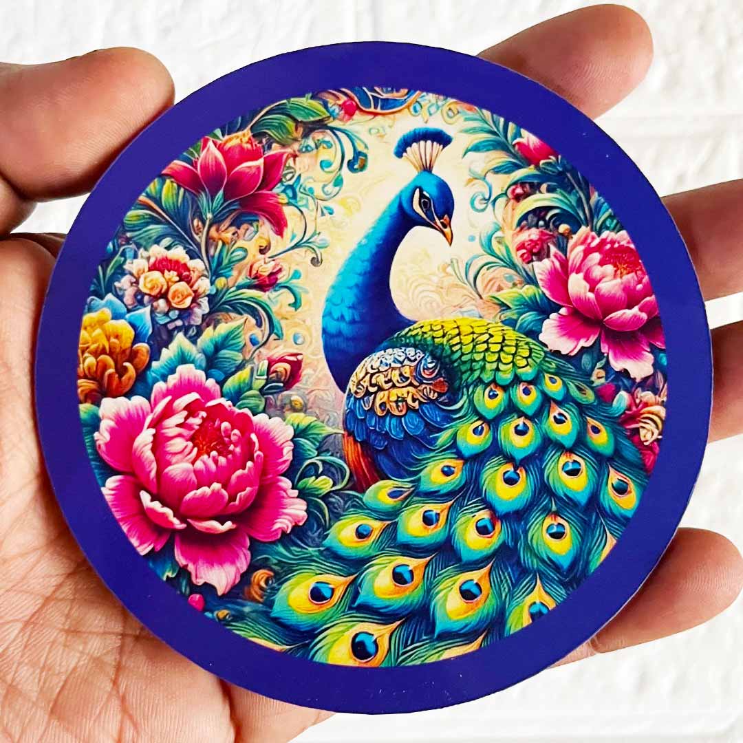 Round Peacock Cutout Pack of 10 For Wall Hanging Decoration | Diwali Decoration | Temple, Main Door Entrance