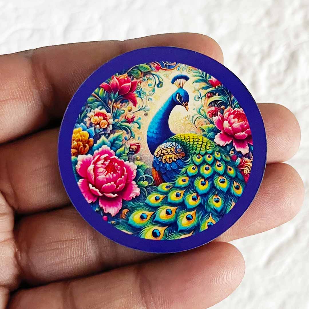 Round Peacock Cutout Pack of 10 For Wall Hanging Decoration | Diwali Decoration | Temple, Main Door Entrance