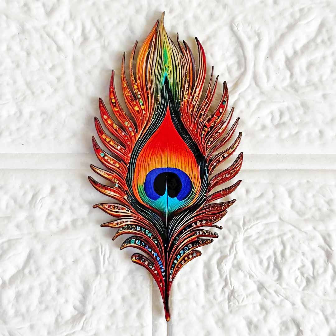 Golden MorPankha Cutout Pack of 10 For Wall Hanging Decoration | Diwali Decoration | Temple, Main Door Entrance