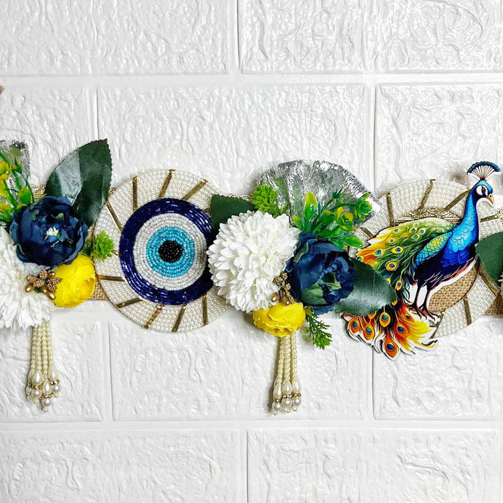 Kanha ji Peacock Evil Eye Floral Bandhanwar for Home Entrance Decoration
