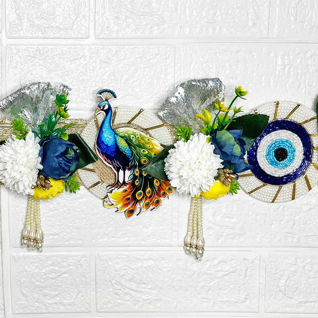Kanha ji Peacock Evil Eye Floral Bandhanwar for Home Entrance Decoration