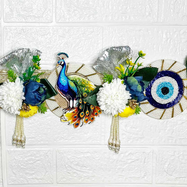 Kanha ji Peacock Evil Eye Floral Bandhanwar for Home Entrance Decoration