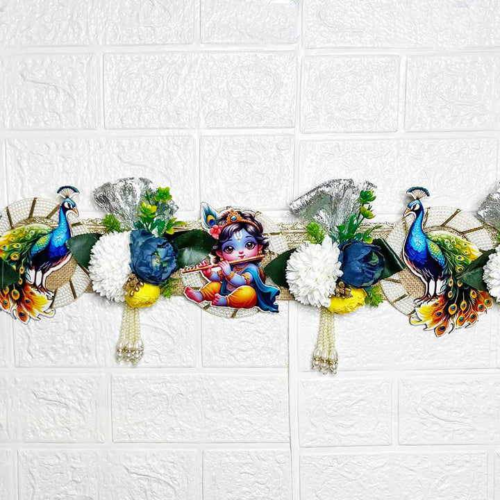 Kanha ji Peacock Evil Eye Floral Bandhanwar for Home Entrance Decoration