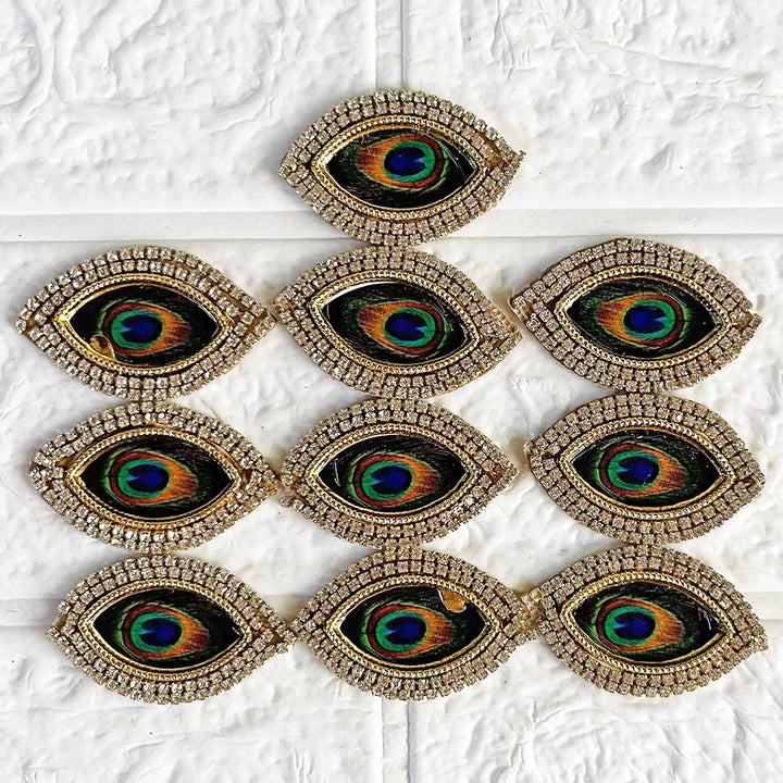 Eye shape Feather Patch Pack Of 10 For Home festive decoration