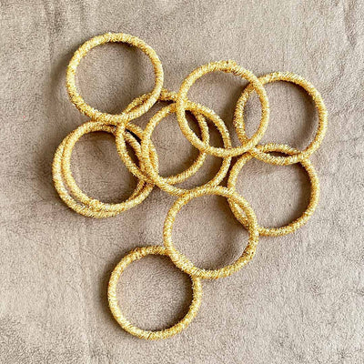 3 Inches Golden Zari Frill Rings Pack of 10