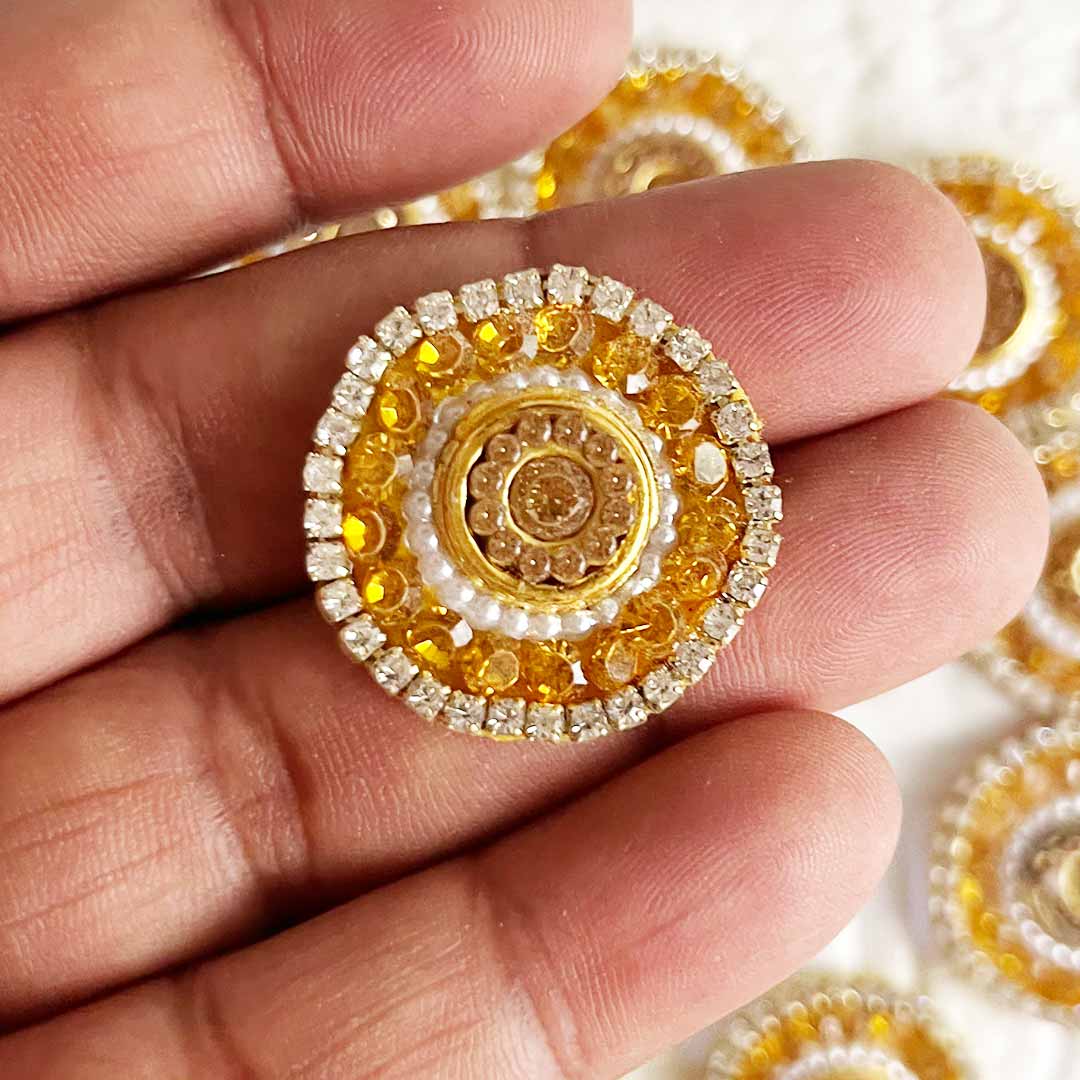 Small Beaded Patch Pack Of 10 For Bandhanwar Decorations, Gifts, DIY Art & Crafts