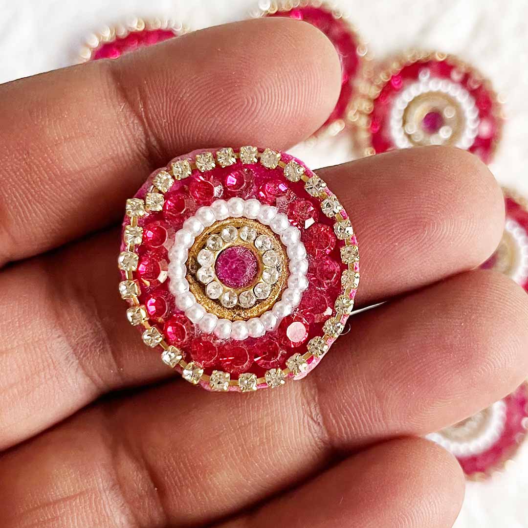 Small Beaded Patch Pack Of 10 For Bandhanwar Decorations, Gifts, DIY Art & Crafts