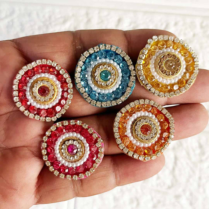Small Beaded Patch Pack Of 10 For Bandhanwar Decorations, Gifts, DIY Art & Crafts