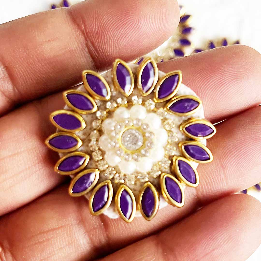 Small rhinestones round Patch Pack Of 10 For Bandhanwar Decorations, Gifts, DIY Art & Crafts