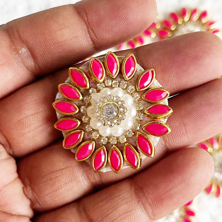 Small rhinestones round Patch Pack Of 10 For Bandhanwar Decorations, Gifts, DIY Art & Crafts