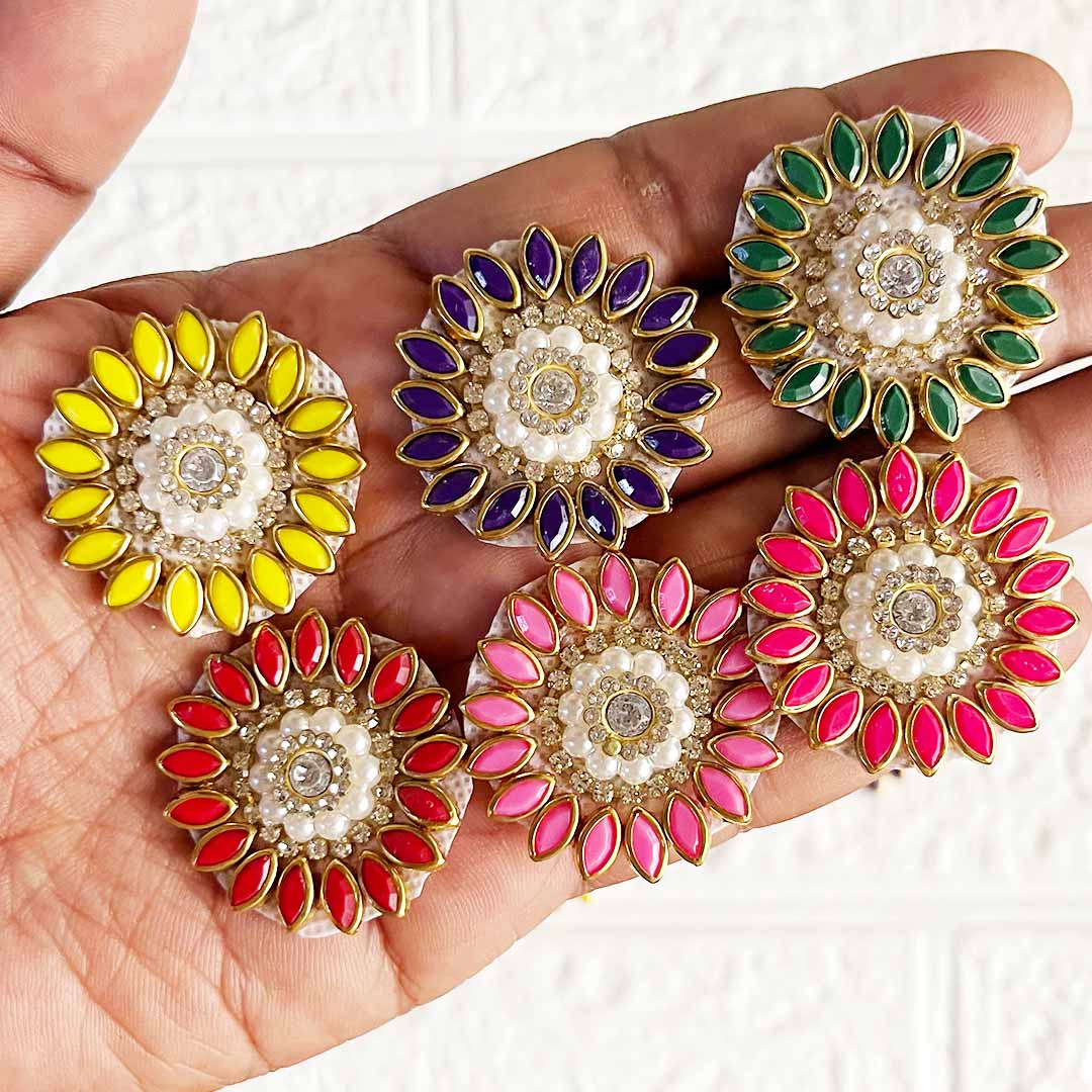 Small rhinestones round Patch Pack Of 10 For Bandhanwar Decorations, Gifts, DIY Art & Crafts