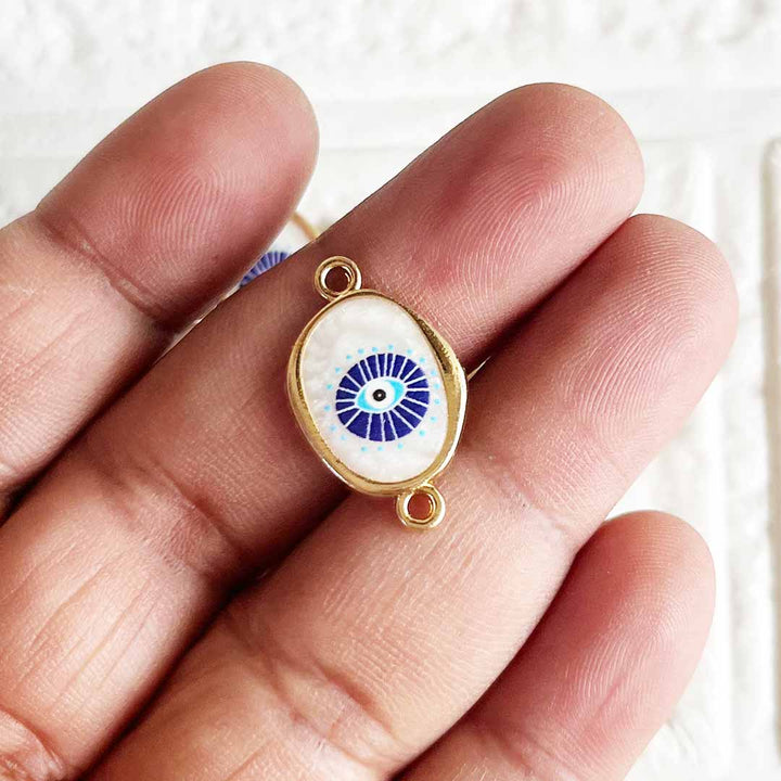 Evil Eye Moonstone Charms pack of 10 – For Pendant, Jewelry & Rakhi Making