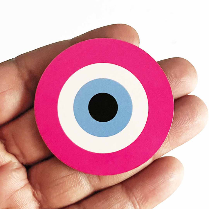 Rani Pink Evil Eye Cutout Pack of 10 – Wall Hanging Decoration for Diwali, Temple & Main Door