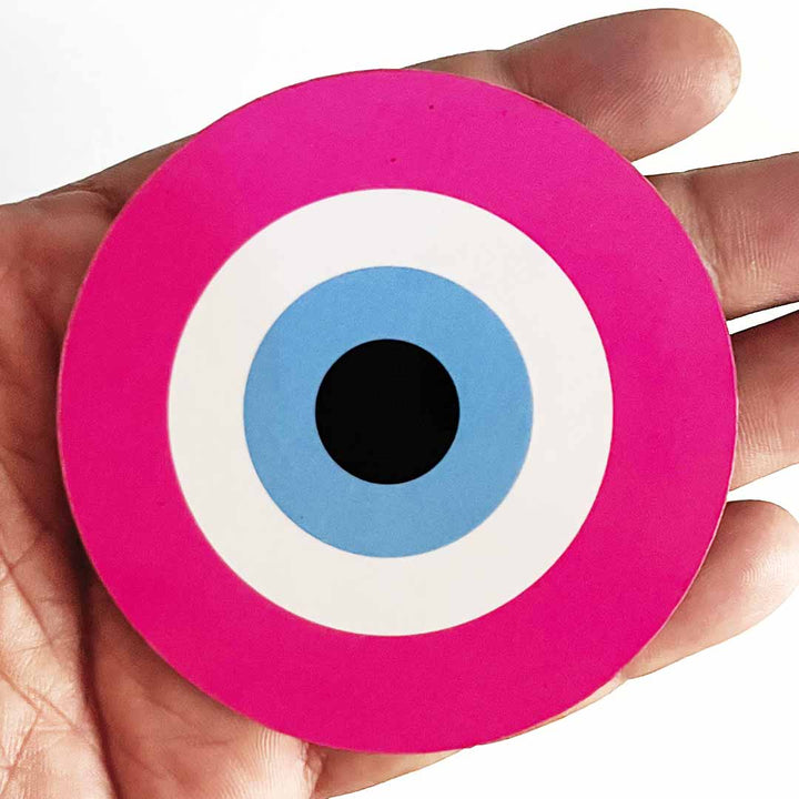 Rani Pink Evil Eye Cutout Pack of 10 – Wall Hanging Decoration for Diwali, Temple & Main Door