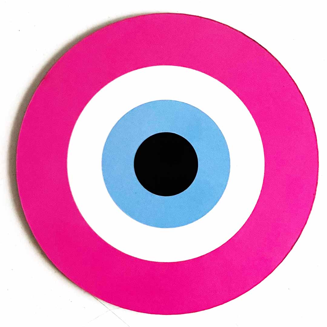 Rani Pink Evil Eye Cutout Pack of 10 – Wall Hanging Decoration for Diwali, Temple & Main Door