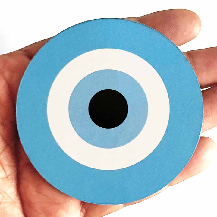 Sky Blue Evil Eye Cutout Pack of 10 – Wall Hanging Decoration for Diwali, Temple & Main Door