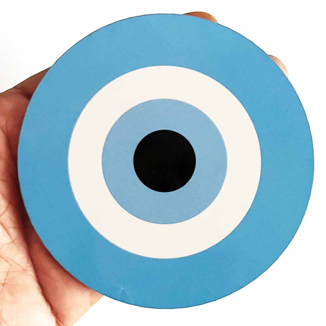 Sky Blue Evil Eye Cutout Pack of 10 – Wall Hanging Decoration for Diwali, Temple & Main Door