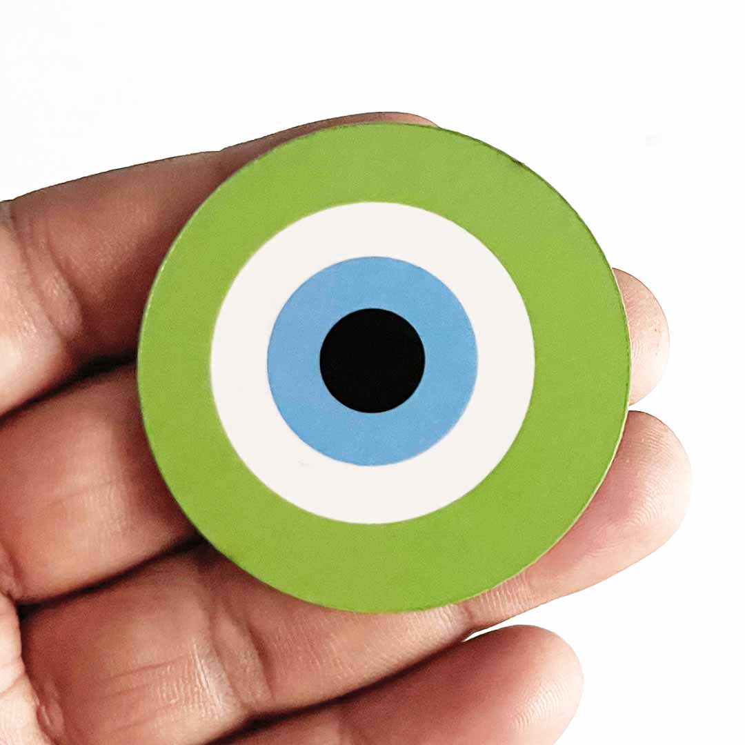 Green Evil Eye Cutout Pack of 10 – Wall Hanging Decoration for Diwali, Temple & Main Door