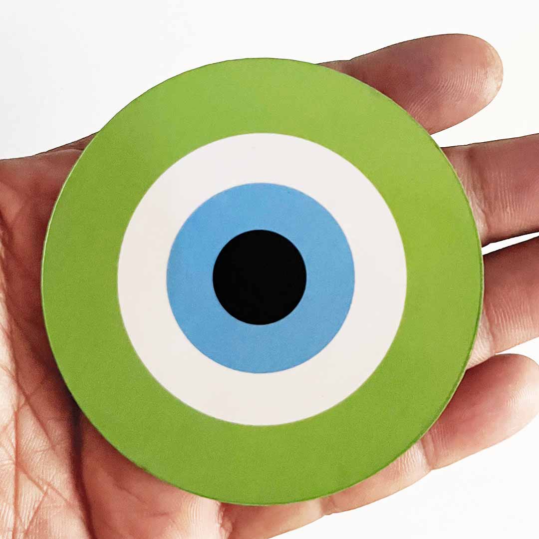 Green Evil Eye Cutout Pack of 10 – Wall Hanging Decoration for Diwali, Temple & Main Door