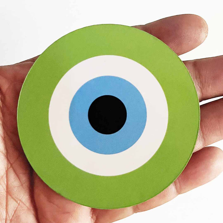 Green Evil Eye Cutout Pack of 10 – Wall Hanging Decoration for Diwali, Temple & Main Door