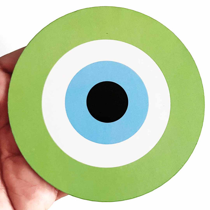 Green Evil Eye Cutout Pack of 10 – Wall Hanging Decoration for Diwali, Temple & Main Door