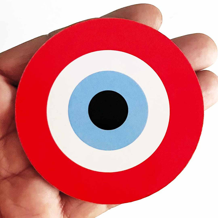 Red Evil Eye Cutout Pack of 10 – Wall Hanging Decoration for Diwali, Temple & Main Door