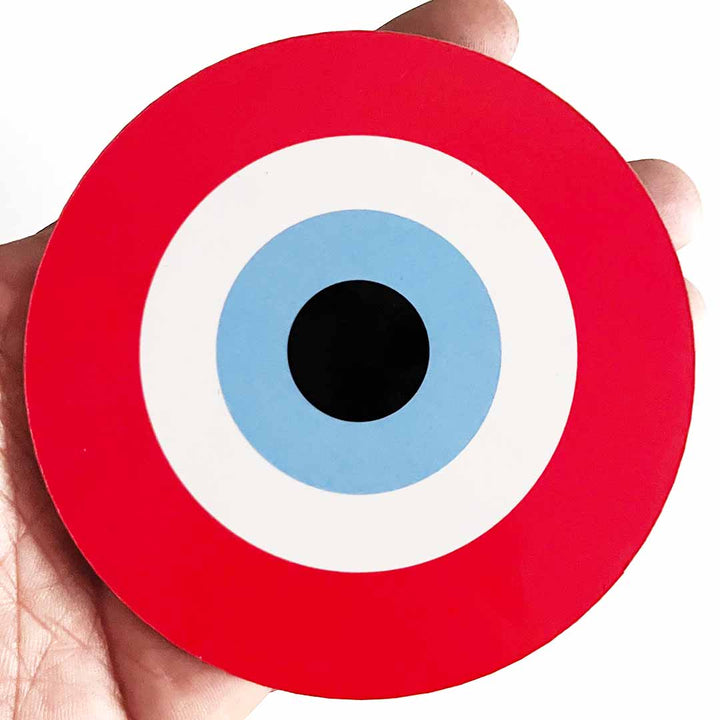 Red Evil Eye Cutout Pack of 10 – Wall Hanging Decoration for Diwali, Temple & Main Door