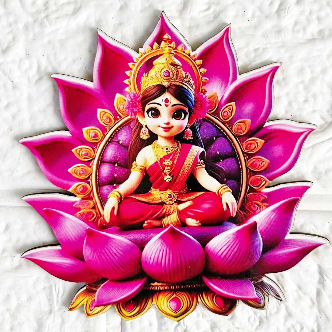 Lakshmi Ji Cutout D2 Pack of 10 For Wall Hanging Decoration | Diwali Decoration | Temple, Main Door Entrance