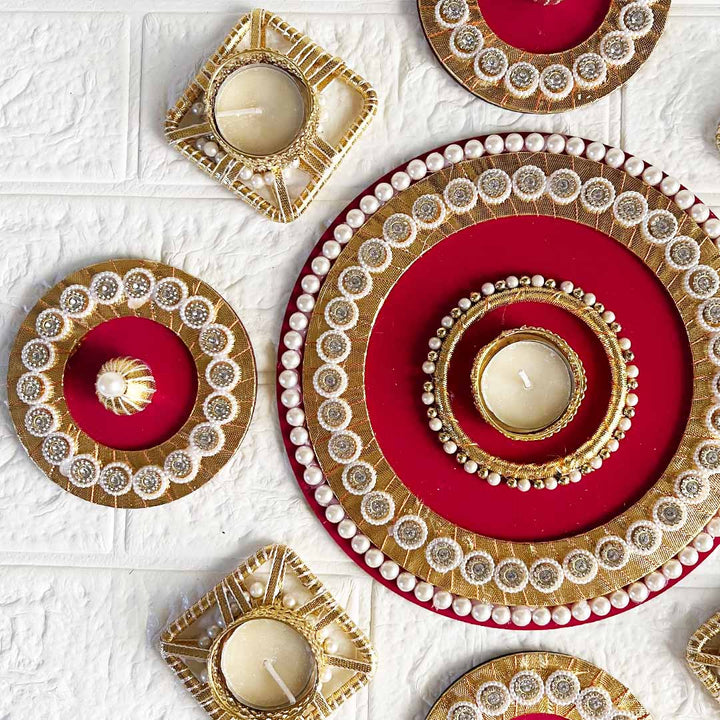 Rangoli Tea-light Holder Design 8 For Diwali, Home Decoration & Festive