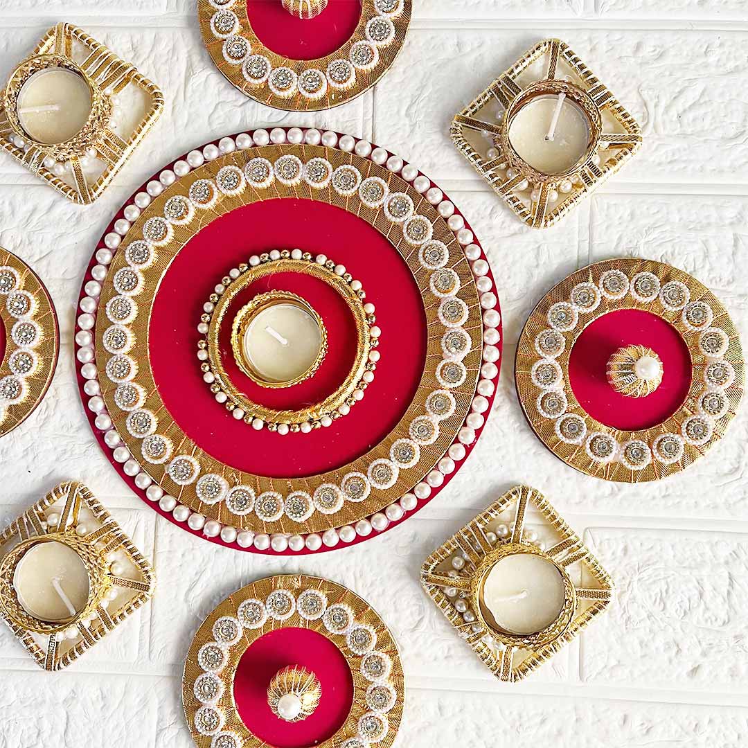 Rangoli Tea-light Holder Design 8 For Diwali, Home Decoration & Festive