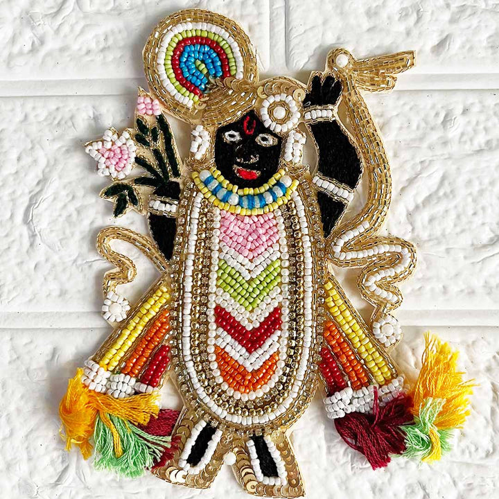Shreenathji Beaded Patch Toran for Door Entrance pack of 2