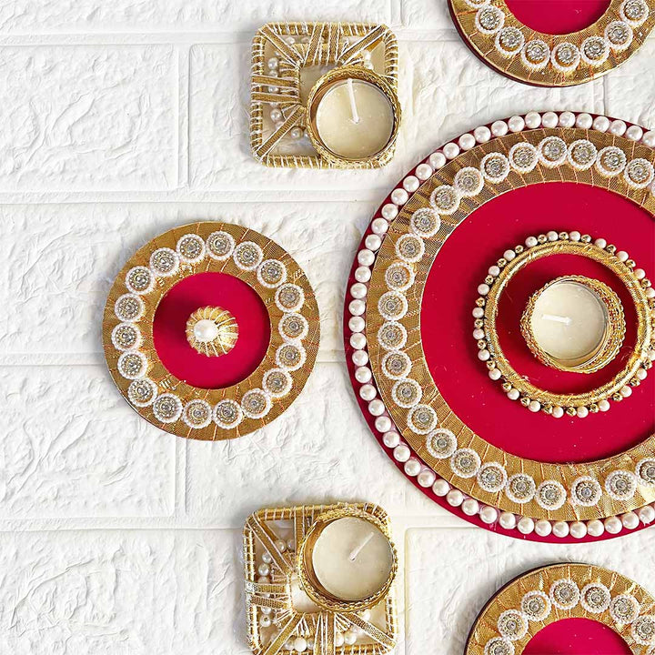 Rangoli Tea-light Holder Design 8 For Diwali, Home Decoration & Festive