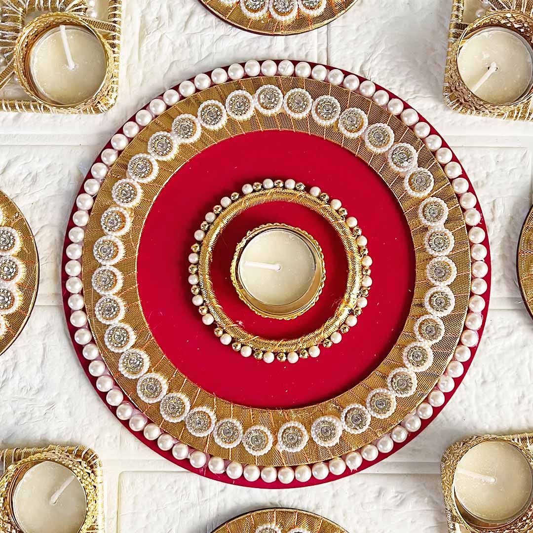 Rangoli Tea-light Holder Design 8 For Diwali, Home Decoration & Festive