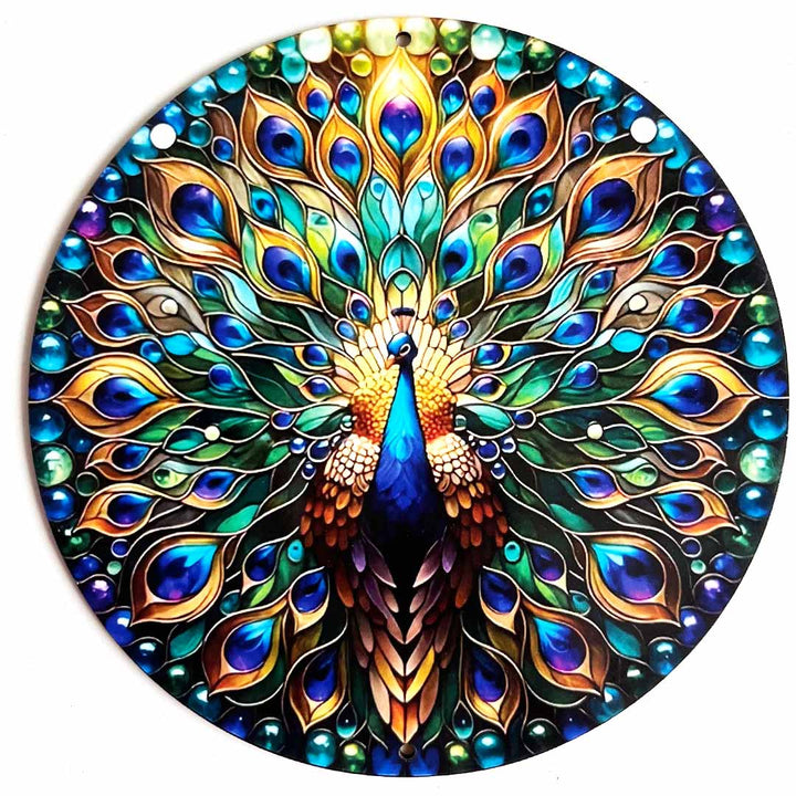 Multicolor Peacock Round Cutout Pack of 10 For Wall Hanging Decoration | Diwali Decoration | Temple, Main Door Entrance