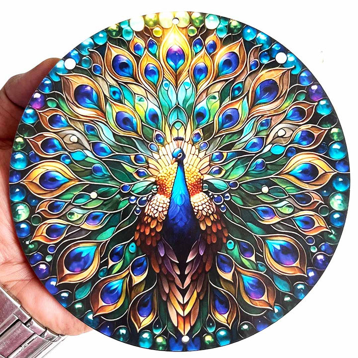 Multicolor Peacock Round Cutout Pack of 10 For Wall Hanging Decoration | Diwali Decoration | Temple, Main Door Entrance