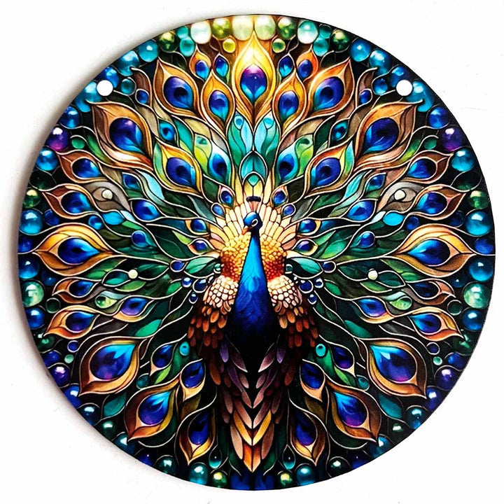 Multicolor Peacock Round Cutout Pack of 10 For Wall Hanging Decoration | Diwali Decoration | Temple, Main Door Entrance