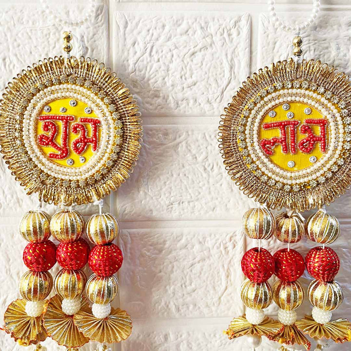 Shubh Labh Door Entrance Decoration Hanging Pair D3 for festive decor