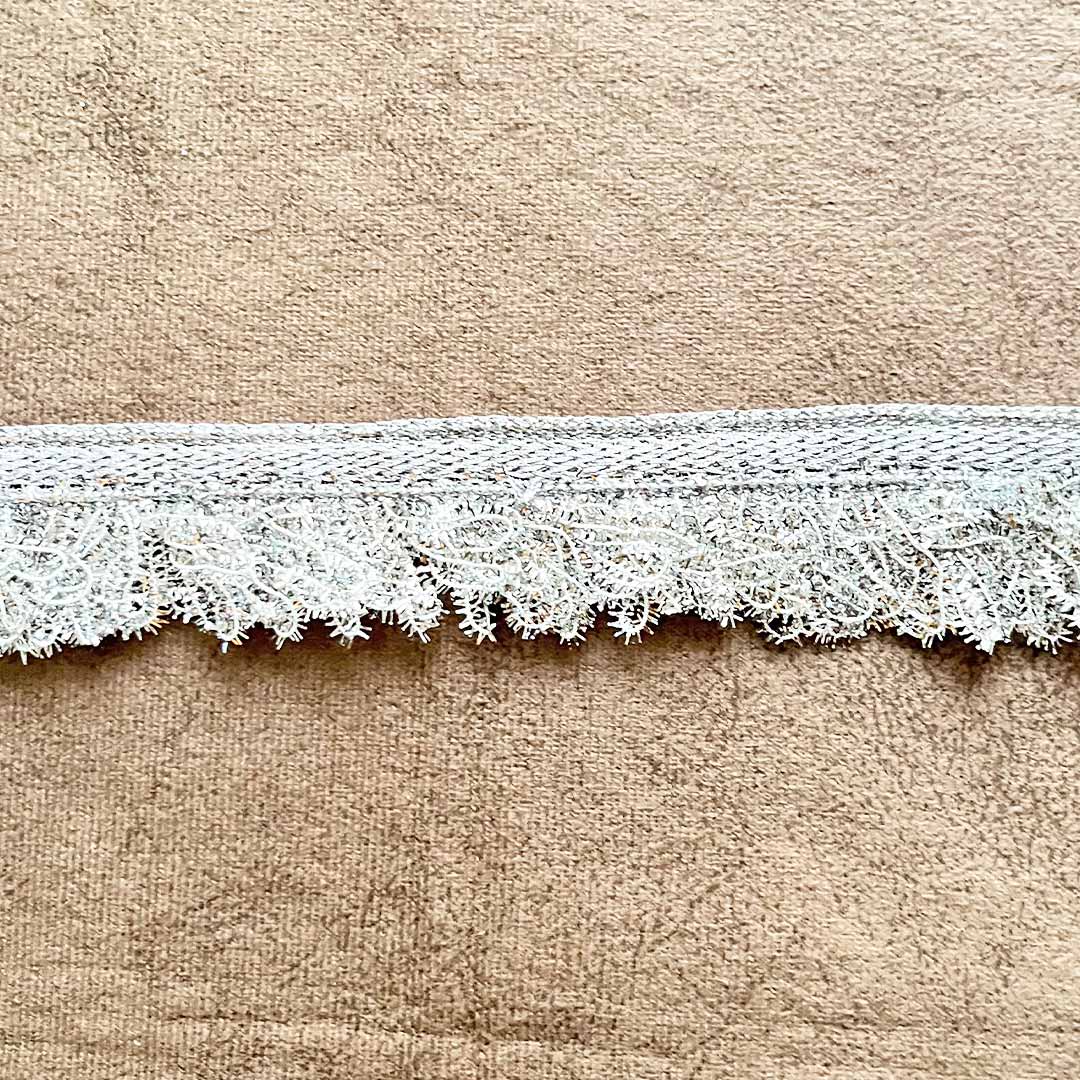 Silver Frilled Lace - 9mtr Fringes Dupatta Jhalar Lace, Crush Frilled Lace for Dupattas, Bridal Lehenga, Fancy Border Lace