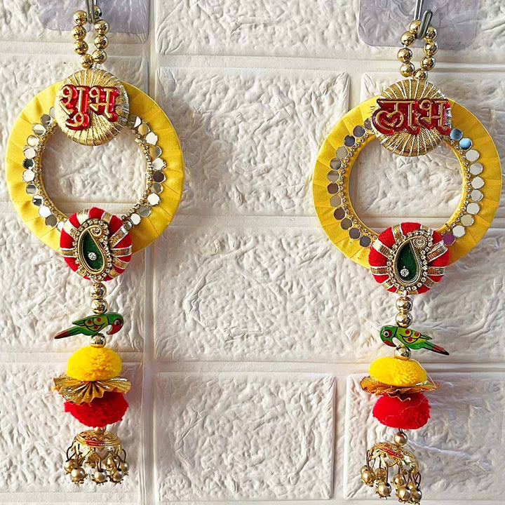 Shubh Labh Door Entrance Decoration Hanging Pair D4 for festive decor