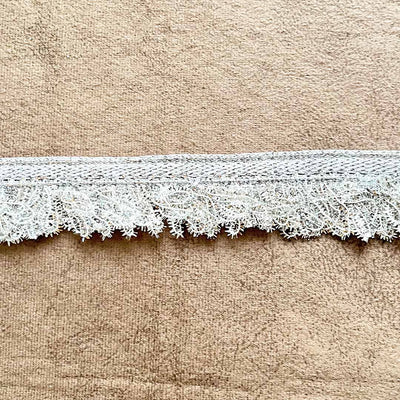 Silver Frilled Lace - 9mtr Fringes Dupatta Jhalar Lace, Crush Frilled Lace for Dupattas, Bridal Lehenga, Fancy Border Lace