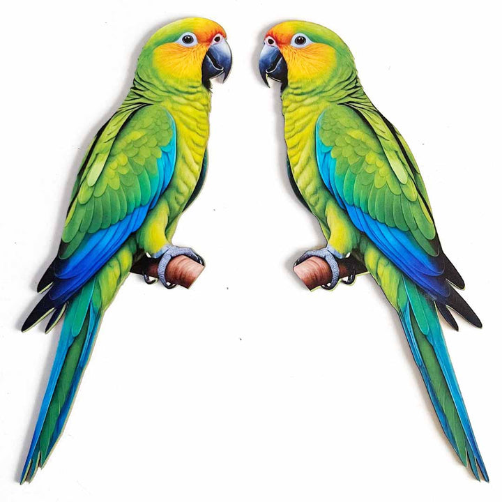 Green Parrot Cutout Pack of 10 For Wall Hanging Decoration | Diwali Decoration | Temple, Main Door Entrance