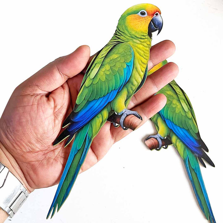 Green Parrot Cutout Pack of 10 For Wall Hanging Decoration | Diwali Decoration | Temple, Main Door Entrance