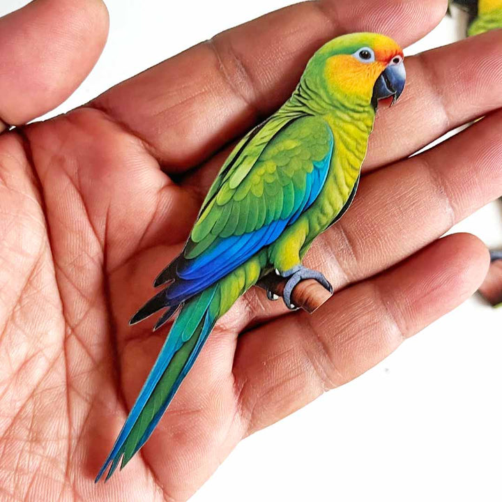 Green Parrot Cutout Pack of 10 For Wall Hanging Decoration | Diwali Decoration | Temple, Main Door Entrance