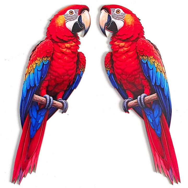 Red Parrot Cutout Pack of 10 For Wall Hanging Decoration | Diwali Decoration | Temple, Main Door Entrance